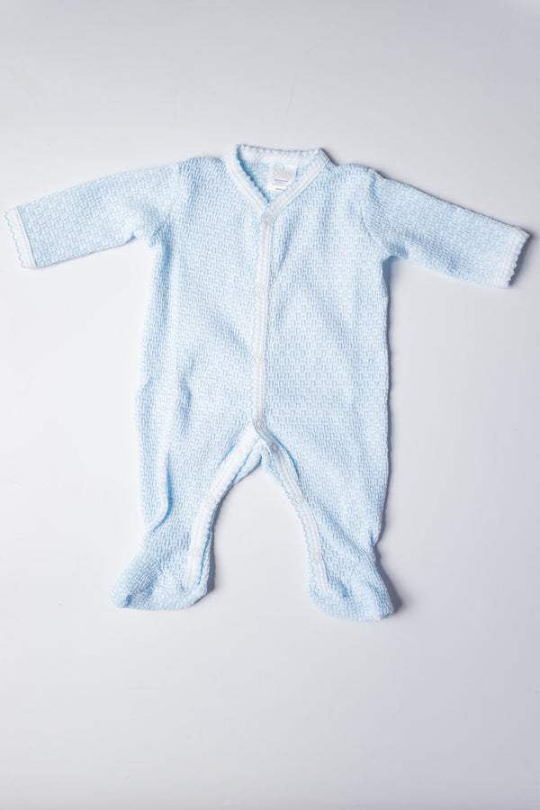 Blue Knit Footie