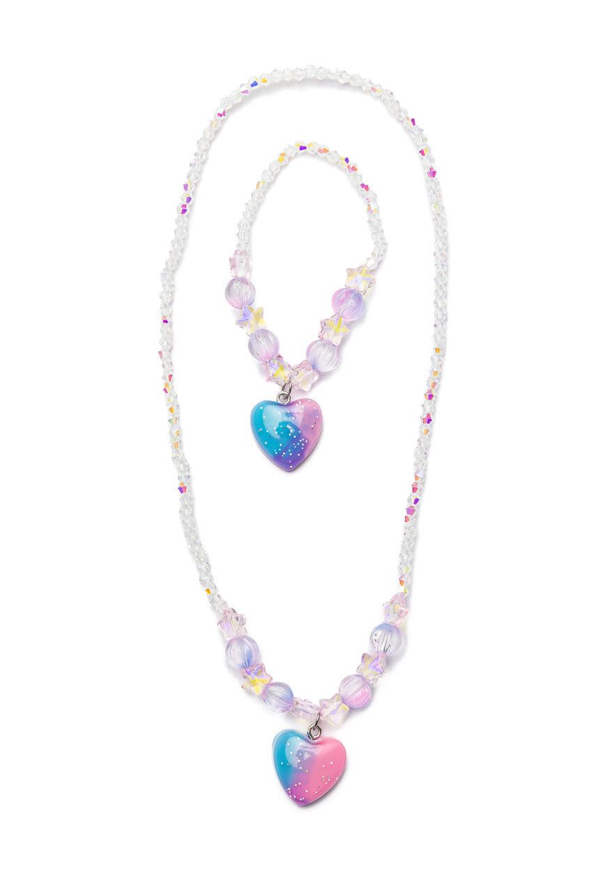 Galaxy Heart Necklace & Bracelet