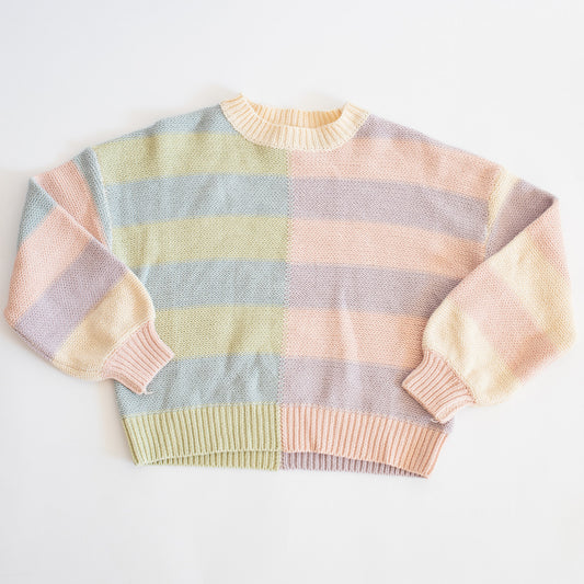 Stripe Patch Sweater | Pastel Multi Stripe