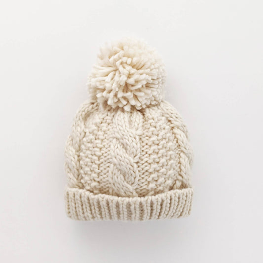 Cable Knit Beanie Hat | Natural