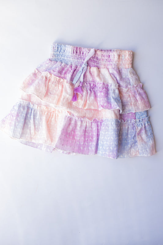 Embroidered Tiered Skirt | Spring Tie Dye