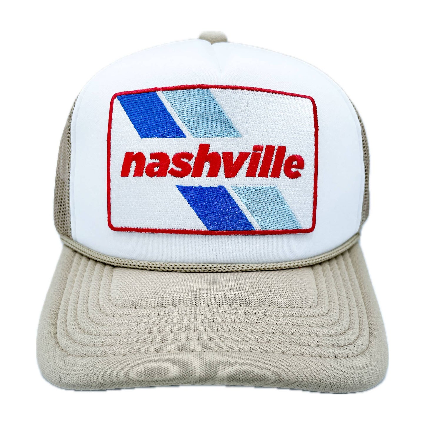 Kids Retro Stripe Nashville Trucker Hat | Light Blue