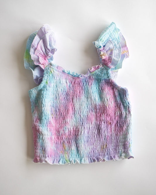 Pastel Tie Dye Smocked Top