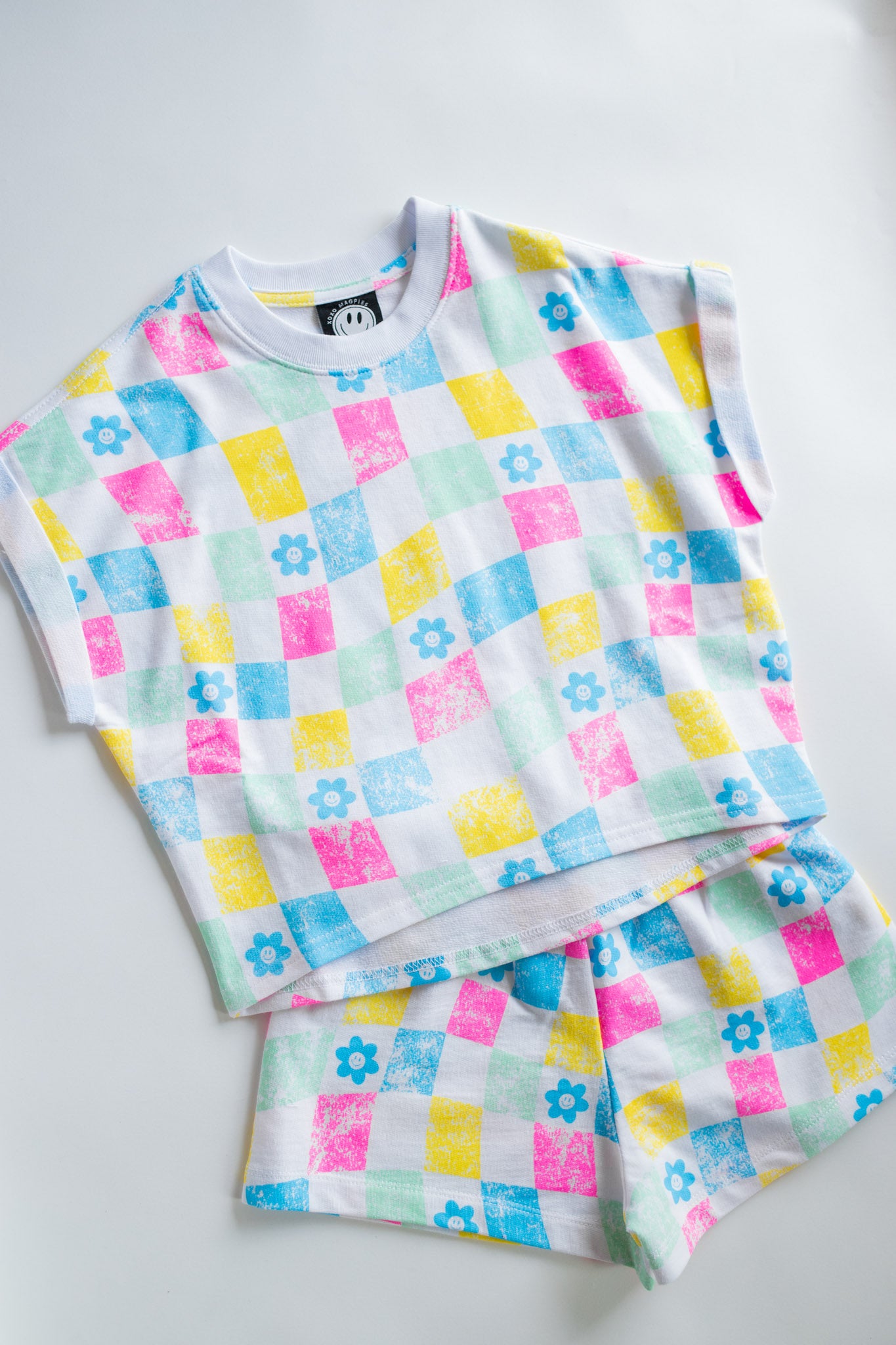 XOXO by Magpies All Over Checker French Terry Tee