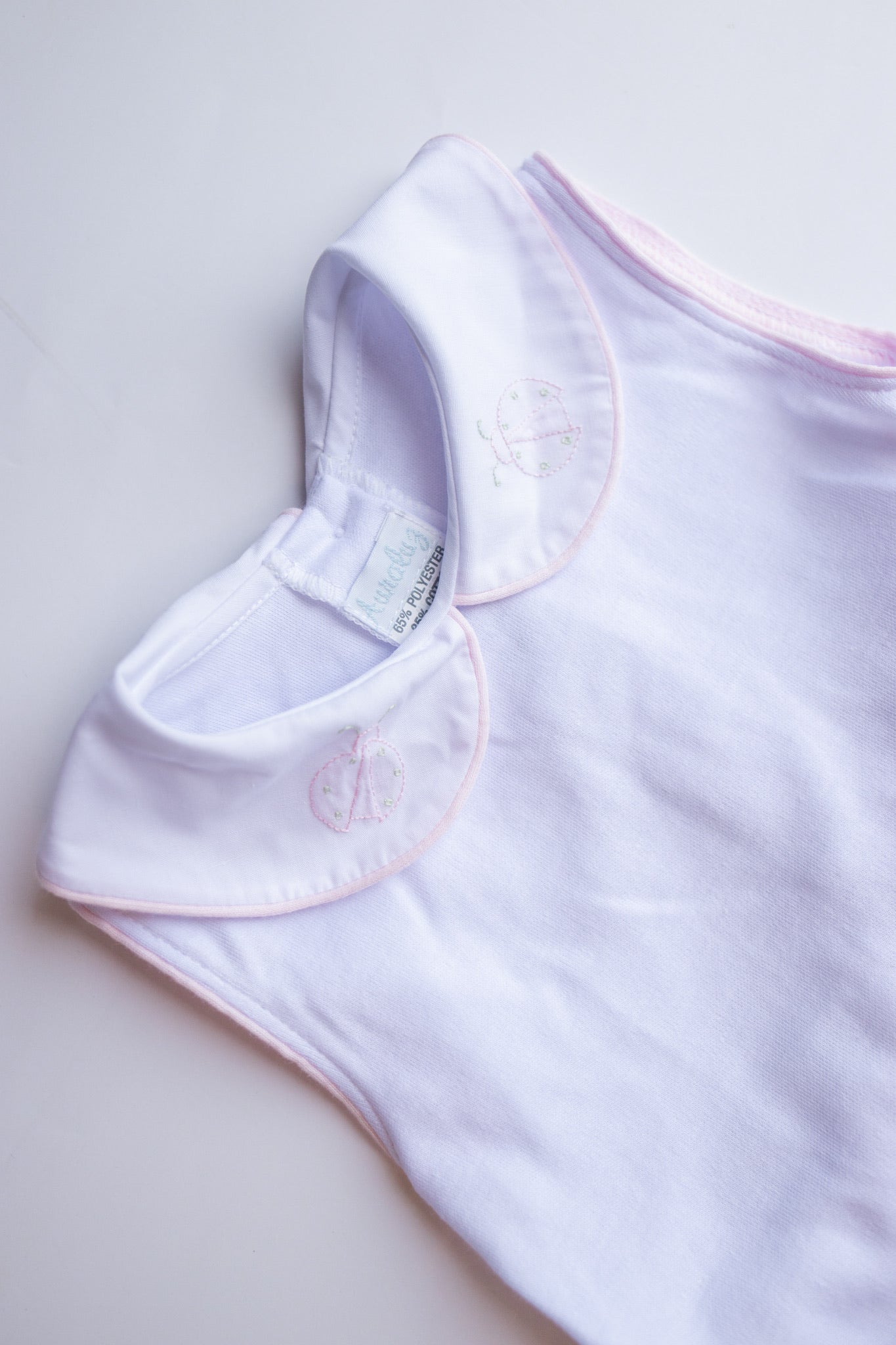 Ladybug Embroidered Knit Short Set | Pink/White