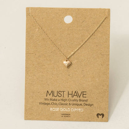 Gold Dipped Mini Heart Pendant Necklace