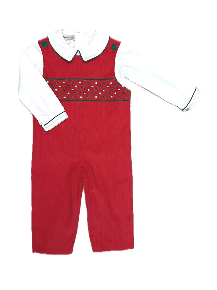 Christmas Classic Red Cord Overall Set