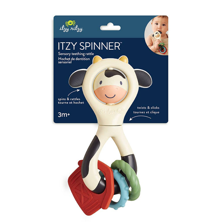 Itzy Spinner™ | Sensory Teething Rattle  | Carmen the Cow