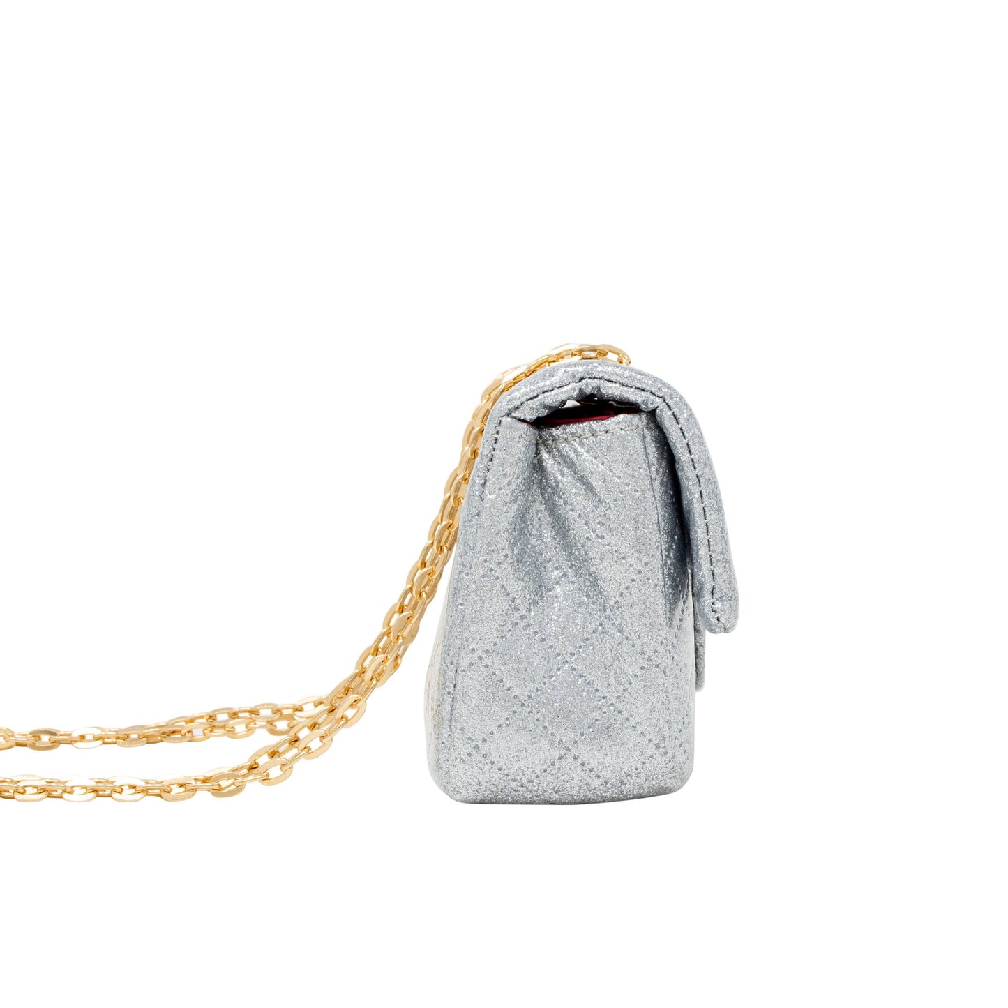 Classic Quilted Sparkle Mini Bag | Silver
