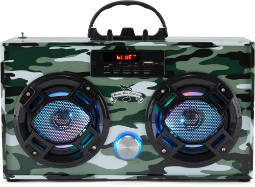Green Camo Wireless Boombox with FM Radio