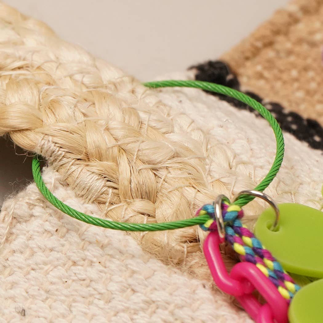 Happy Face Flower Color Tassel Keychain  | Purple