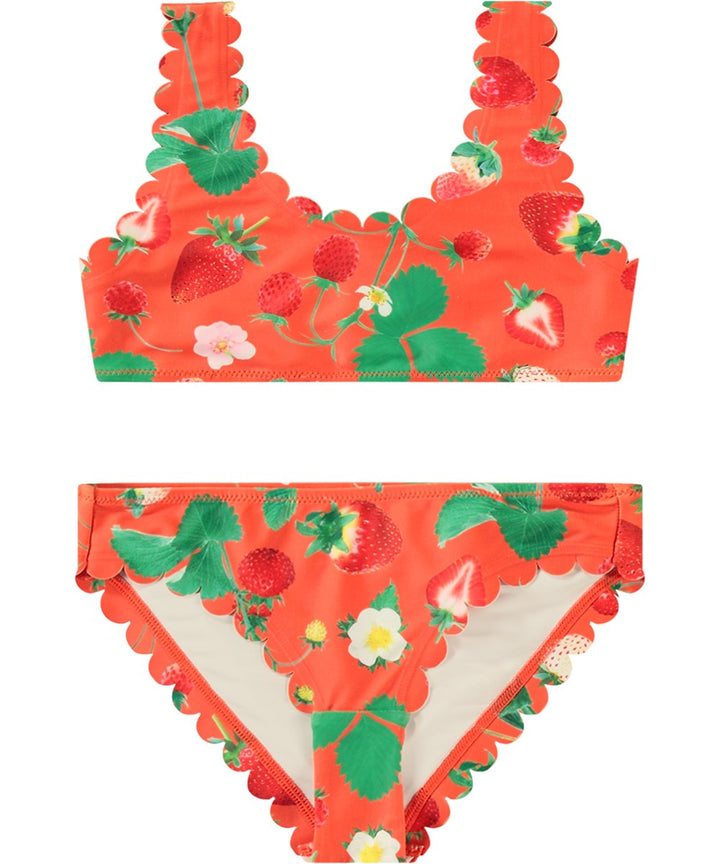 Nolina Scalloped Two-Piece | Strawberry Red