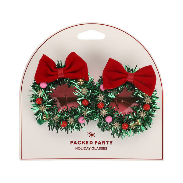 Fa La La Wreath Novelty Glasses