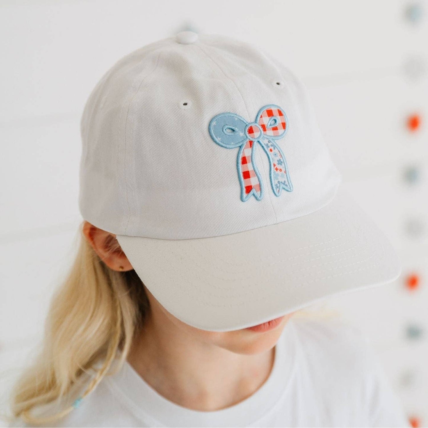 Patchwork Bow Patch Patch Baseball Hat - Fourth of July