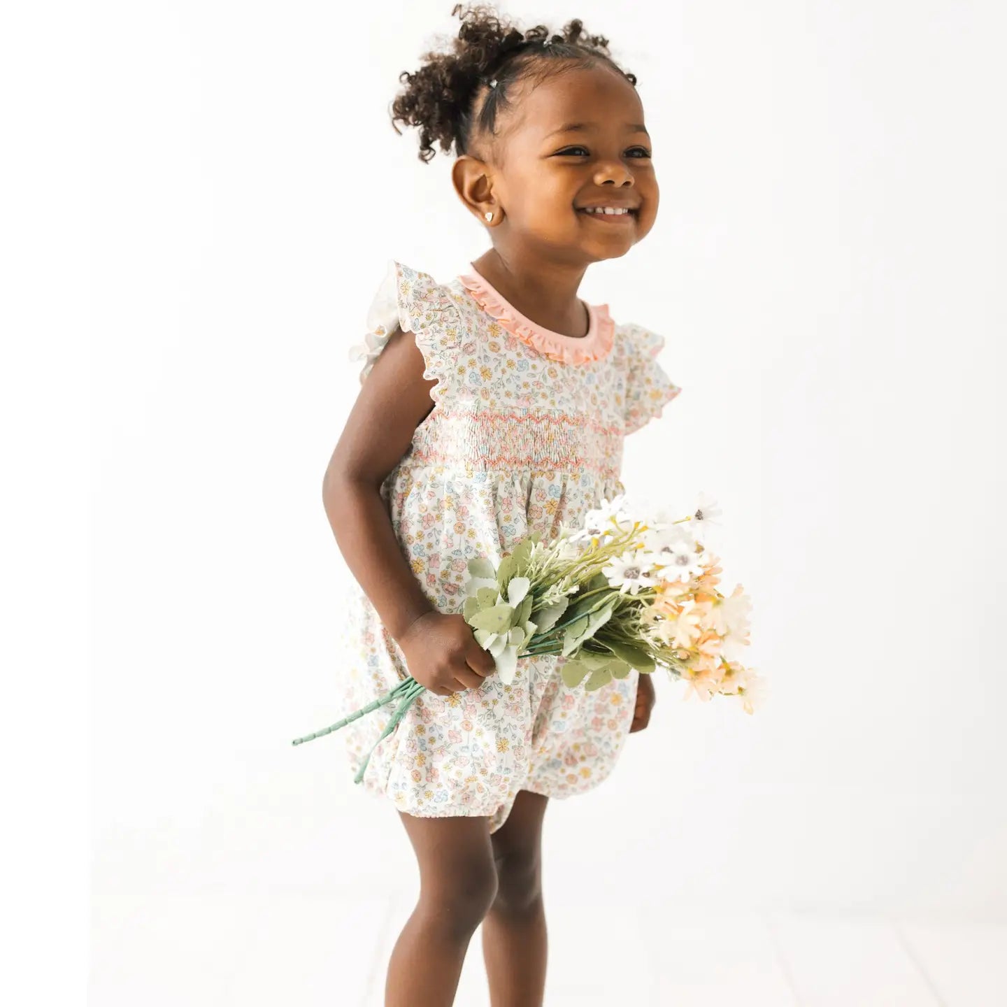 Enchanted Meadows Smocked Bubble | Pink