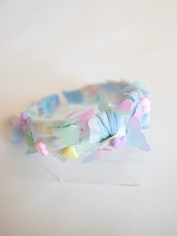 3D Butterfly Heart Charm Headband | Blue Ombre