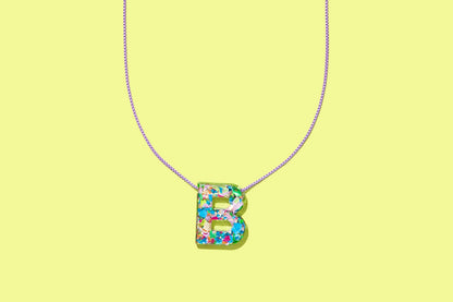 Colorful Confetti Letter Necklace Chain Necklaces