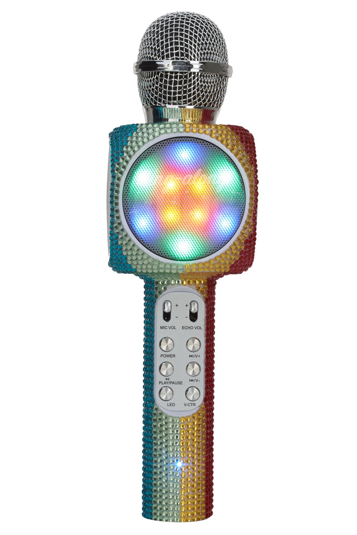 Rainbow Bling Karaoke Microphone & Bluetooth Speaker