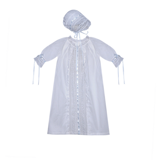 Shiloh Daygown | White + Blue