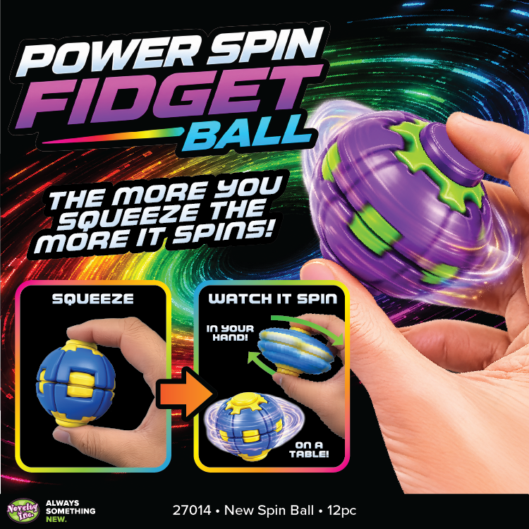 Power Spin Squeeze Fidget Ball | Assorted