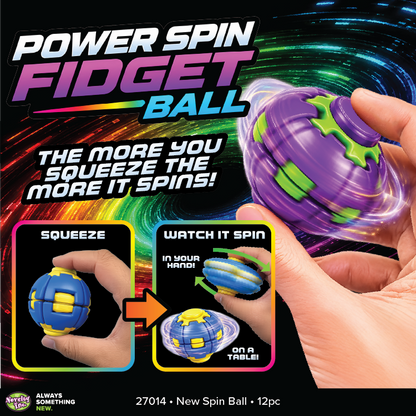 Power Spin Squeeze Fidget Ball | Assorted