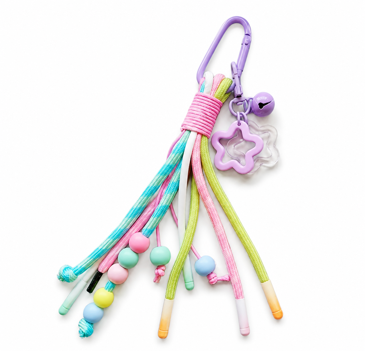 Rainbow Tassel Charm Keychain | Purple