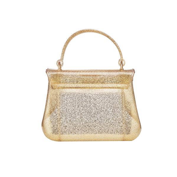 Gold Closure Glitter Jelly Bag |SILVER