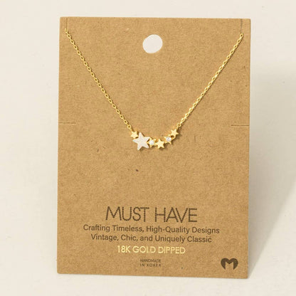 Dainty Multi Star Charm Necklace