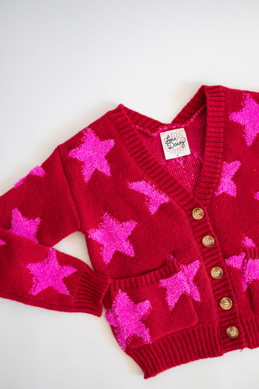 Star Cardigan | Scarlet + Pink