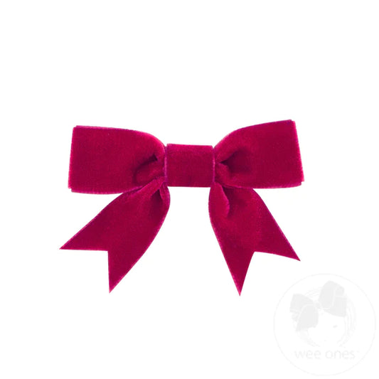 Mini Velvet Bowtie Bow | Cardinal
