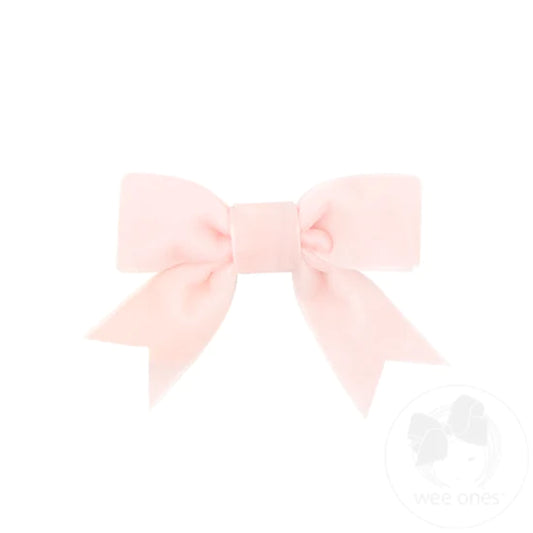 Mini Velvet Bowtie Bow | Light Pink