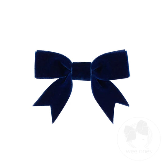 Mini Velvet Bowtie Bow | Navy