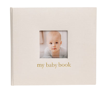 Ivory Linen Baby Memory Book