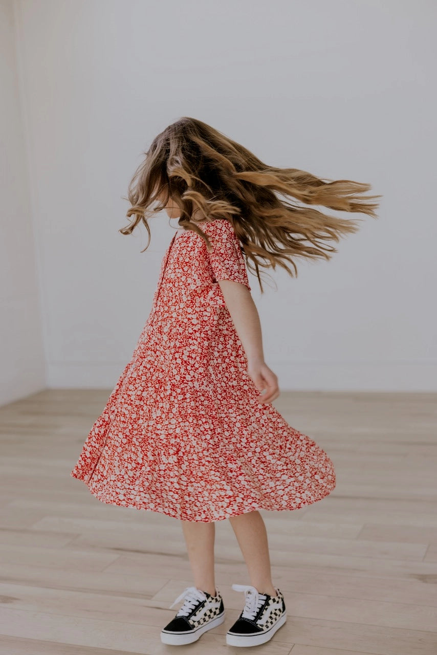 Red Floral Maxi Dress | Kids
