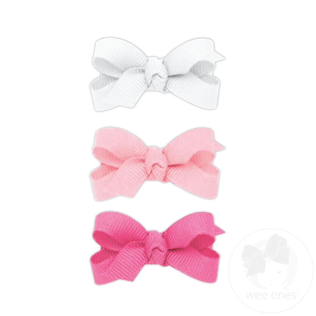 Baby's First Grosgrain Bows | White, Light Pink, & Hot Pink
