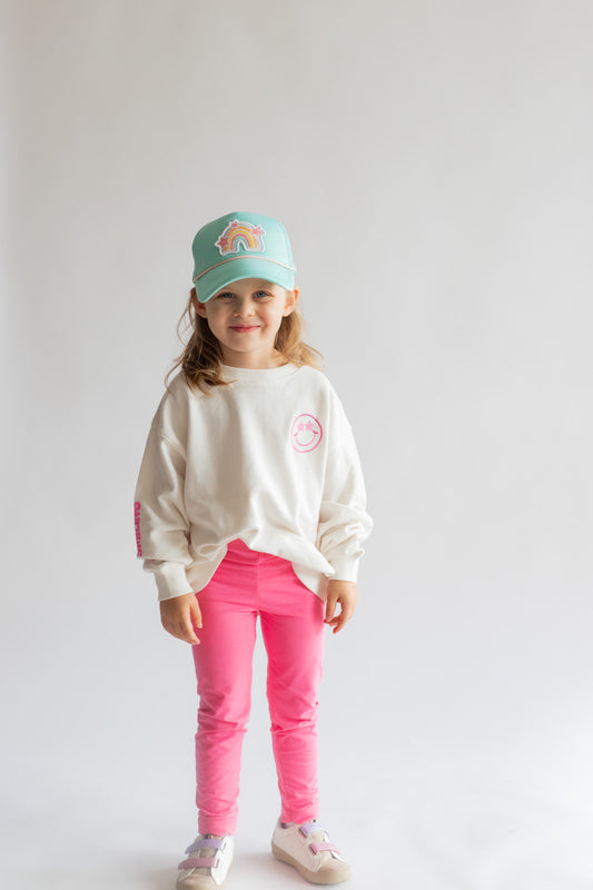 XOXO by Magpies Keep On Smiling Crew Neck | White | Youth