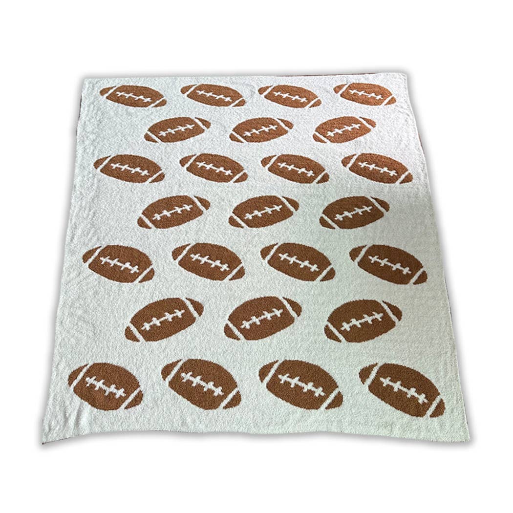 Football Patterned Cozy Throw Blanket