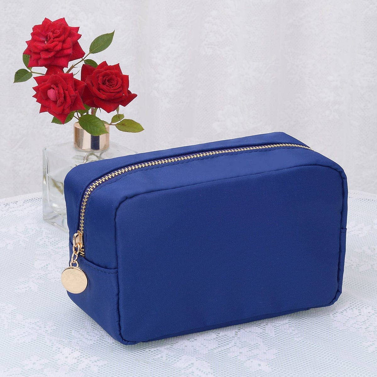 Round Zippered Nylon Pouch Bag (includes 2 complimentary patches)