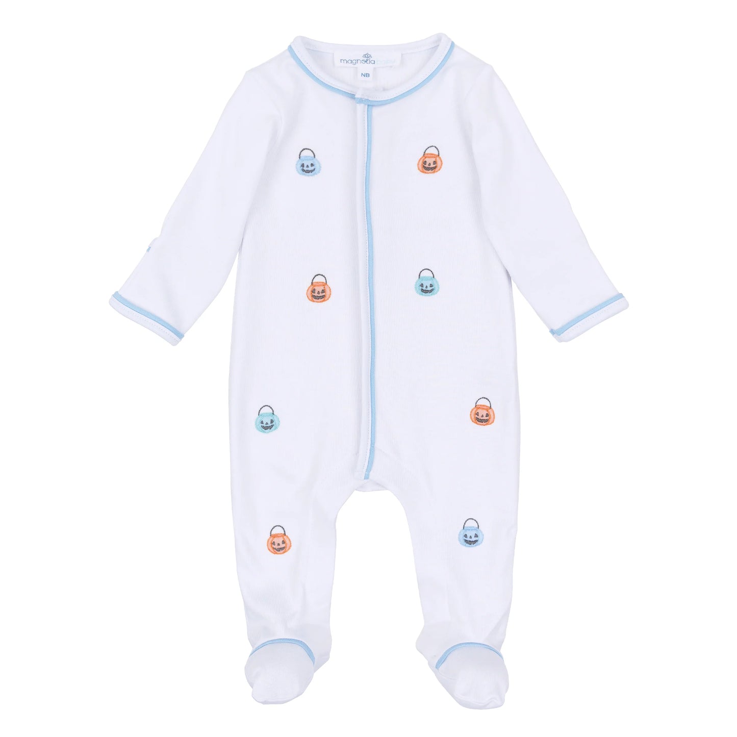 Pumpkin Party Footie | Light Blue