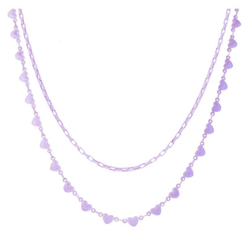 2 Strand Chain Necklace | Lavender