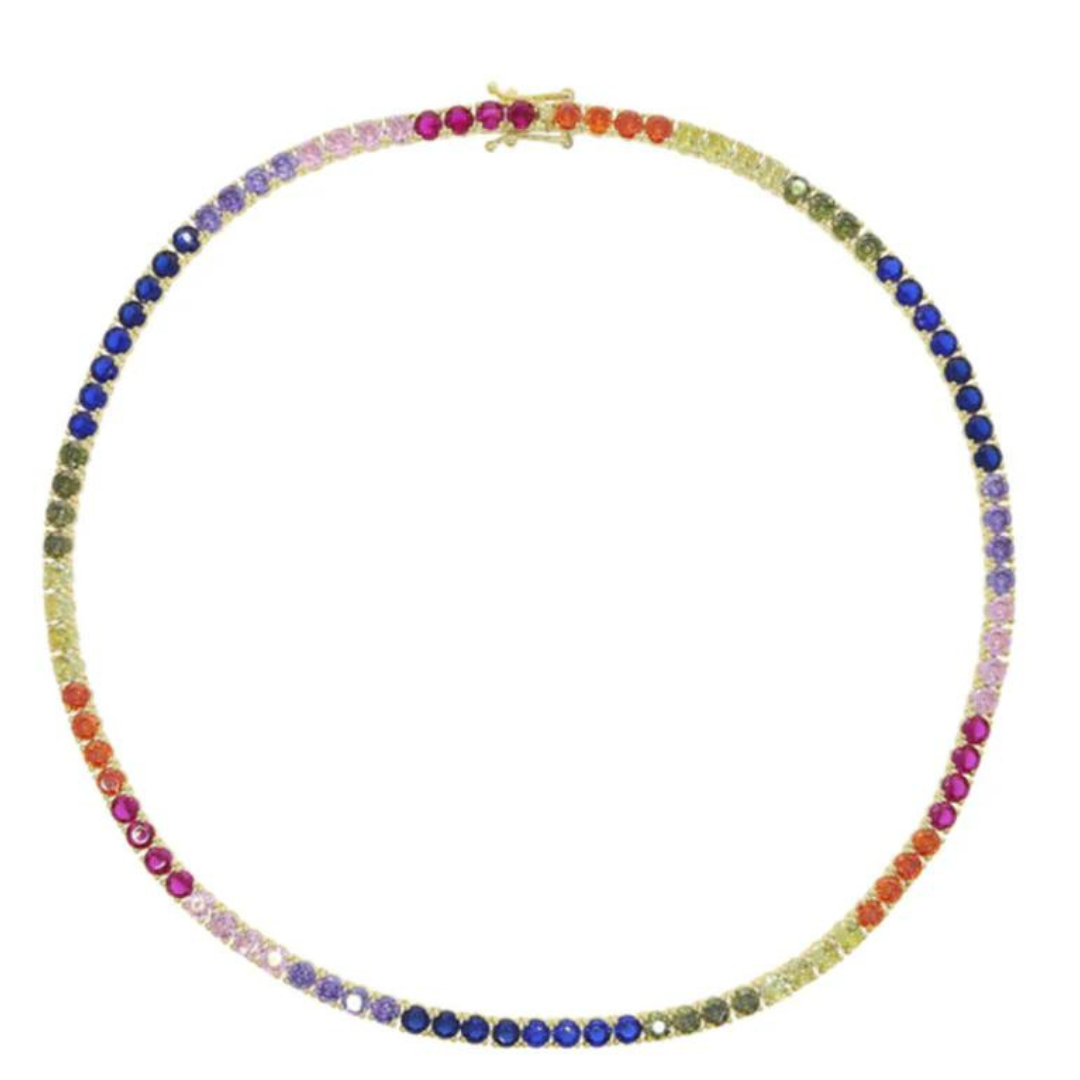 Rainbow Tennis Necklace