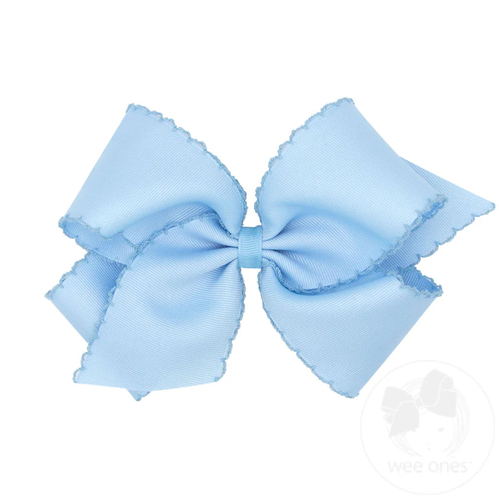 King Monotone Moonstitch Grosgrain Bow | Millennium Blue