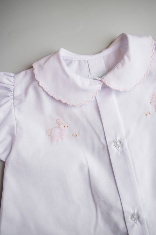 Penny Embroidered Bunny Daygown | White