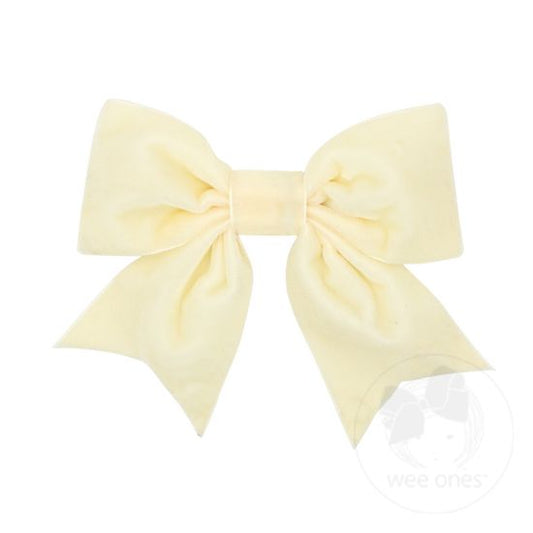 Small King Plush Velvet Bowtie With Tails | Ivory