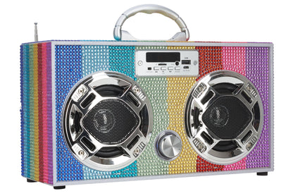 Rainbow Bling Wireless Boom Box with FM Radio