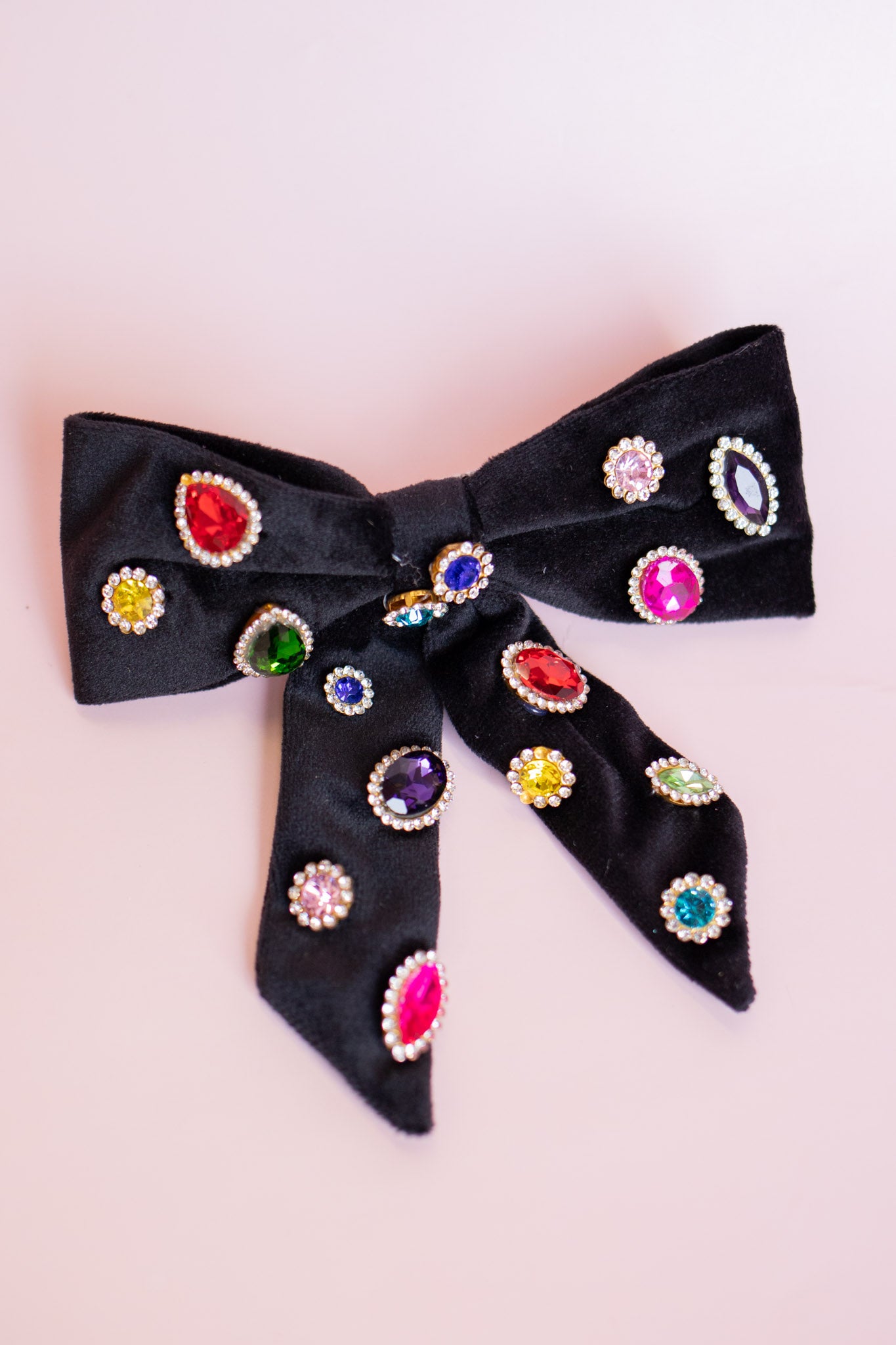 Jeweled Velvet Bow | Black