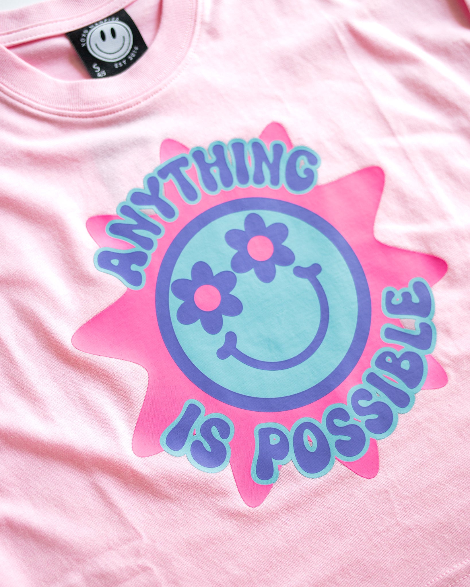 XOXO by Magpies Anything is Possible Printed Tee | Bubble Gum Pink