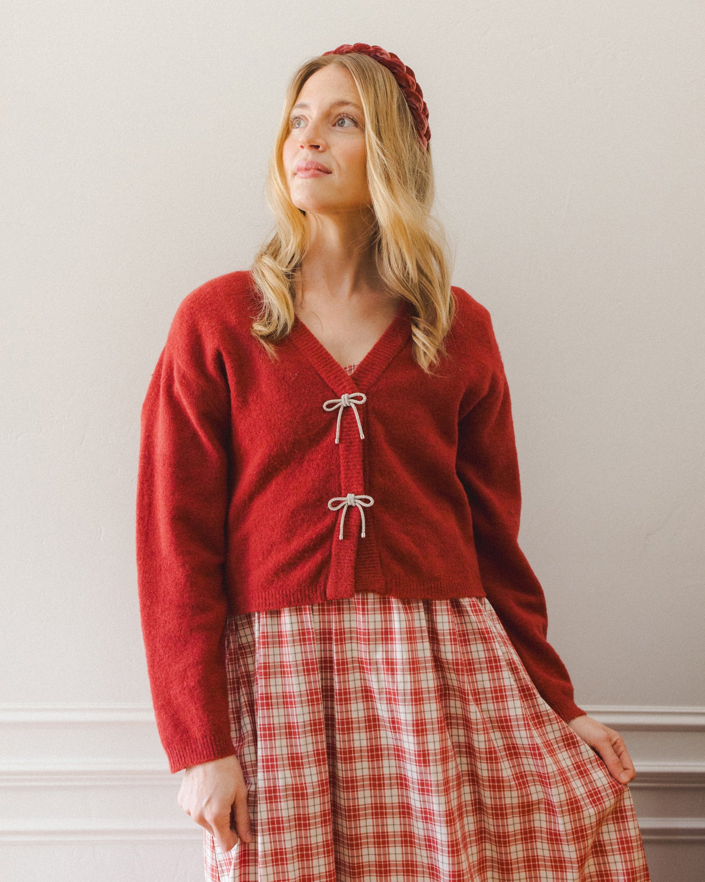 BOW CARDIGAN | RUBY