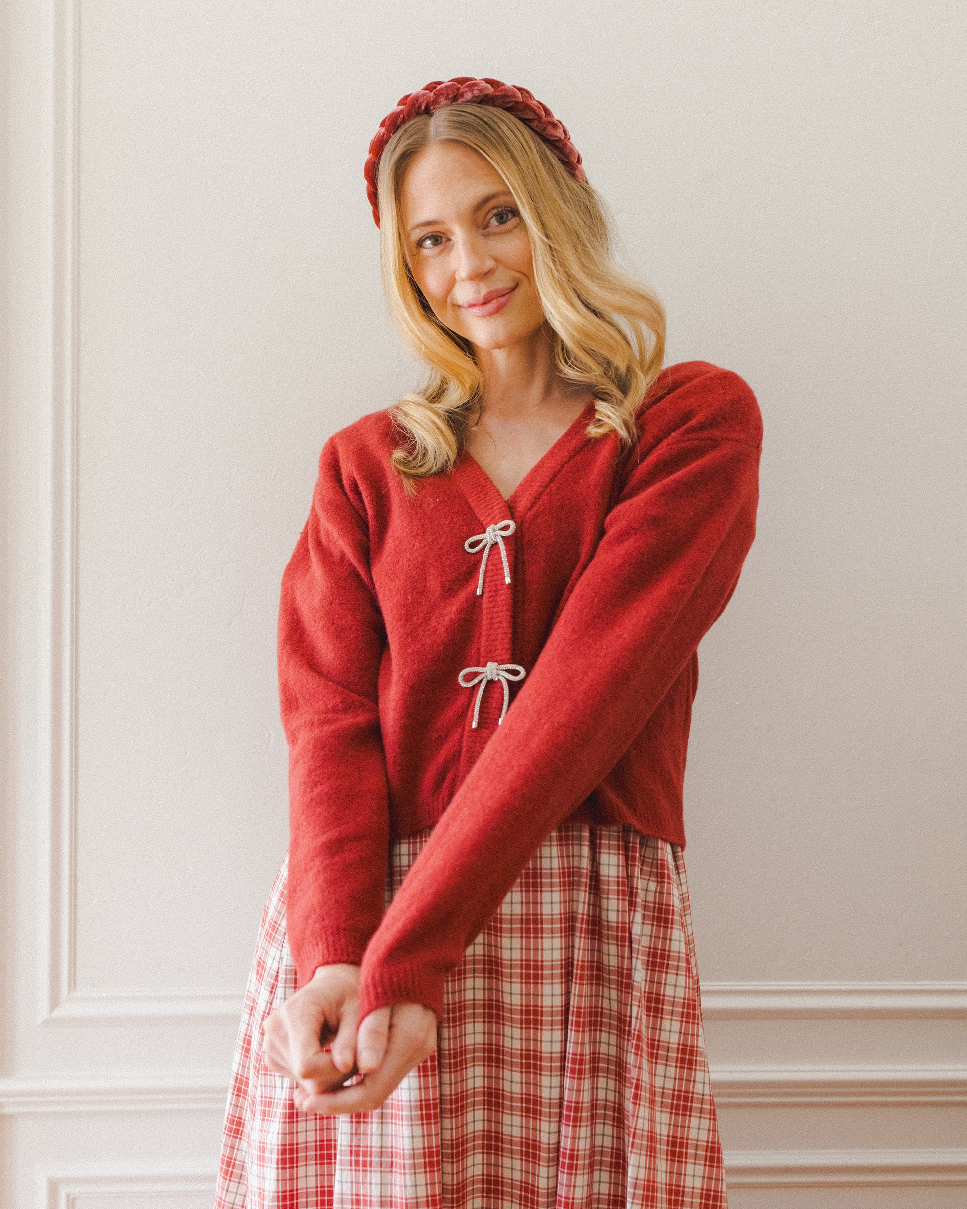 BOW CARDIGAN | RUBY