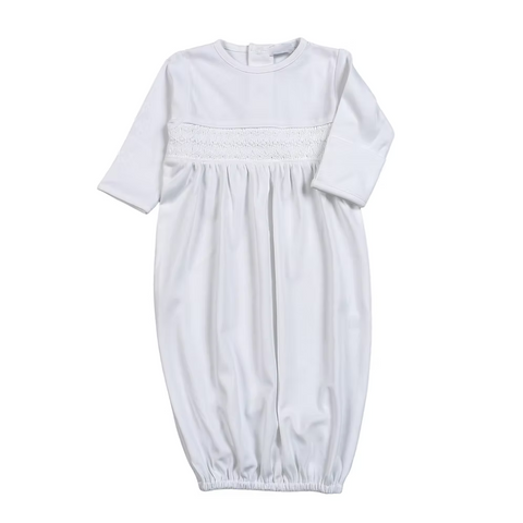 White Hand Smocked Pima Gown